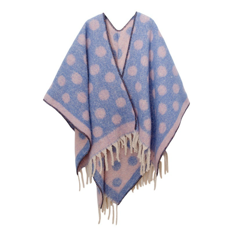 Fringed Jacquard Blanket Shawl Wrap Scarf