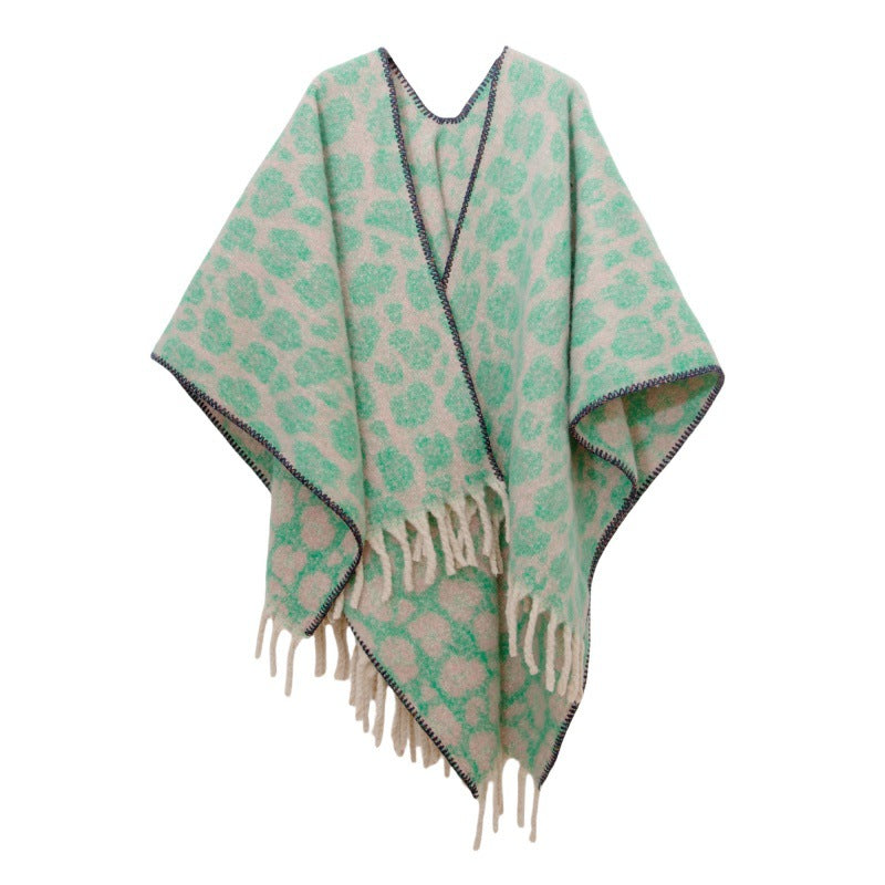 Fringed Jacquard Blanket Shawl Wrap Scarf