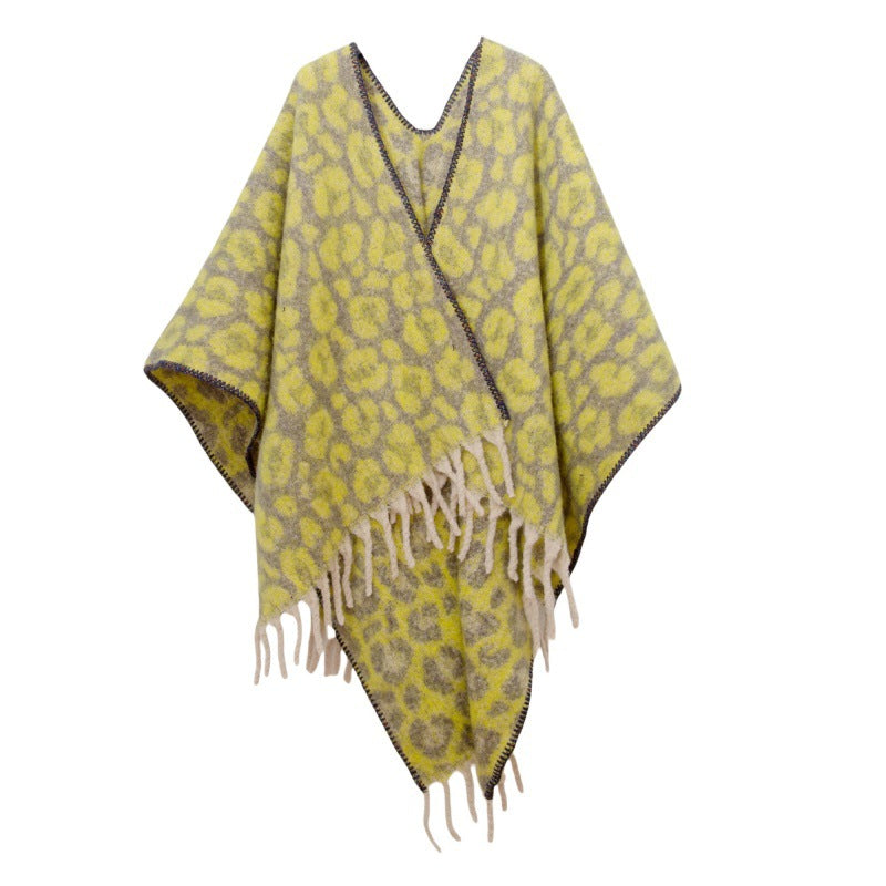 Fringed Jacquard Blanket Shawl Wrap Scarf