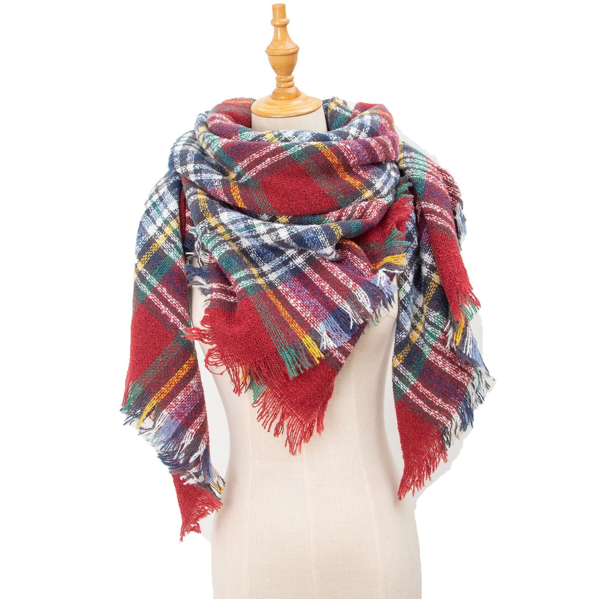 Tartan Plaid Fringe Blanket Scarf Wrap