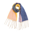Abstract Colorblock Tassel Blanket Scarf