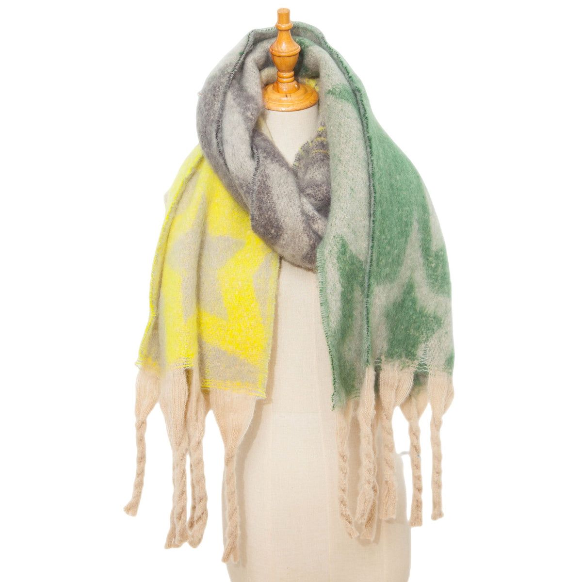 Star Print Fringe Blanket Scarf Wrap