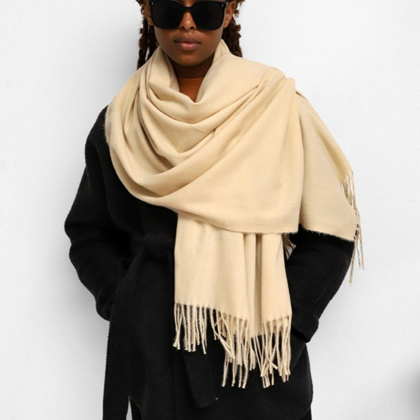 Oversized Brushed Tassel Blanket Scarf Wrap