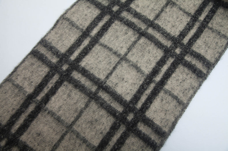 Chunky Fringe Plaid Blanket Scarf